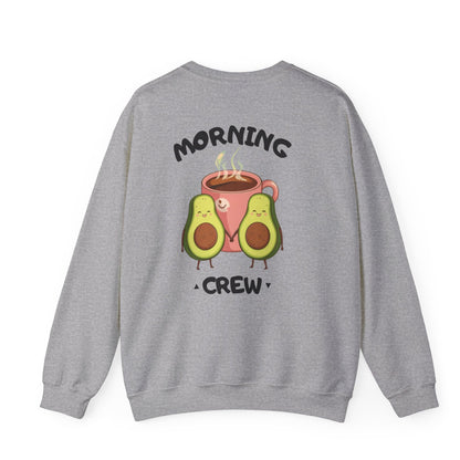 Morning Crew Avocado & Coffee Sweatshirt — Cozy Oversized Crewneck