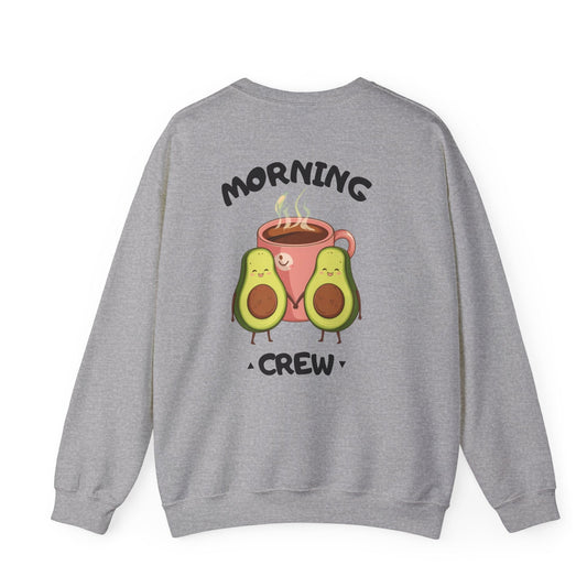 Morning Crew Avocado & Coffee Sweatshirt — Cozy Oversized Crewneck