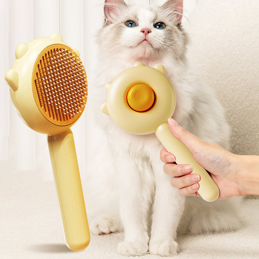 Self-cleaning corner massage brush for cats, wall-mounted self-groomer